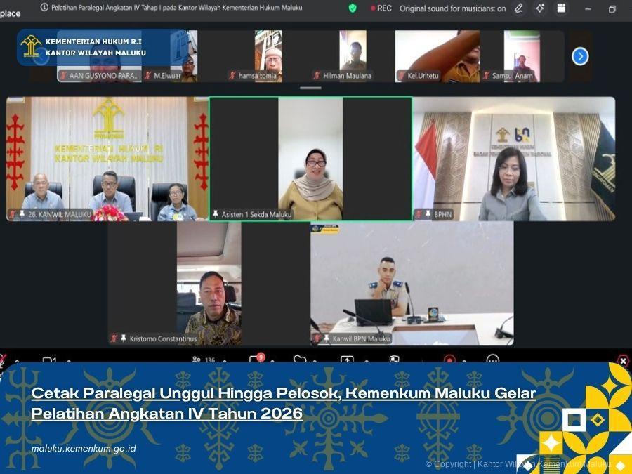 CETAK PARALEGAL UNGGUL HINGGA PELOSOK, KEMENKUM MALUKU GELAR PELATIHAN ANGKATAN IV TAHUN 2026