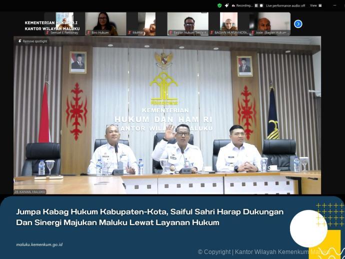 JUMPA KABAG HUKUM KABUPATEN-KOTA, SAIFUL SAHRI HARAP DUKUNGAN DAN SINERGI MAJUKAN MALUKU LEWAT LAYANAN HUKUM