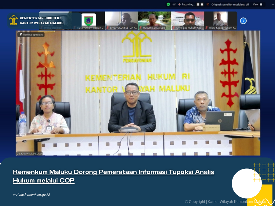 KEMENKUM MALUKU DORONG PEMERATAAN INFORMASI TUPOKSI ANALIS HUKUM MELALUI COP