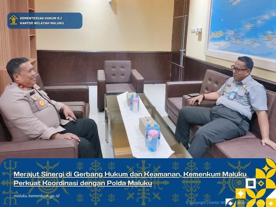 MERAJUT SINERGI DI GERBANG HUKUM DAN KEAMANAN, KEMENKUM MALUKU PERKUAT KOORDINASI DENGAN POLDA MALUKU