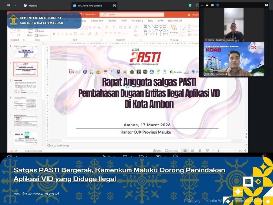 SATGAS PASTI BERGERAK, KEMENKUM MALUKU DORONG PENINDAKAN APLIKASI VID YANG DIDUGA ILEGAL